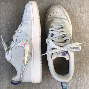 Light Blue Nike Shoes, Silver Swoosh